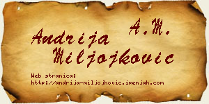 Andrija Miljojković vizit kartica